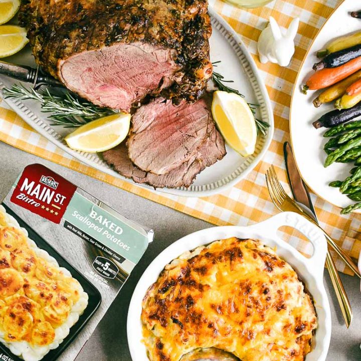 Roasted Lamb with Scalloped Potatoes