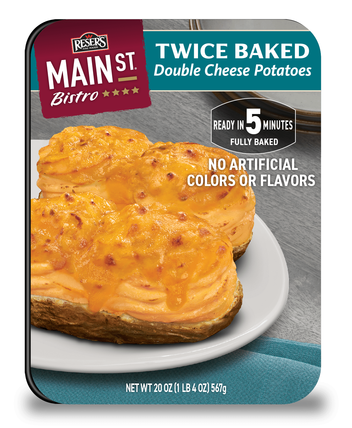 Main St Bistro Twice Baked Double Cheese Potatoes