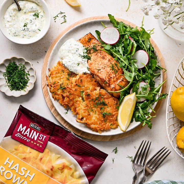 Salmon with Lemon Dill Sauce and Rösti