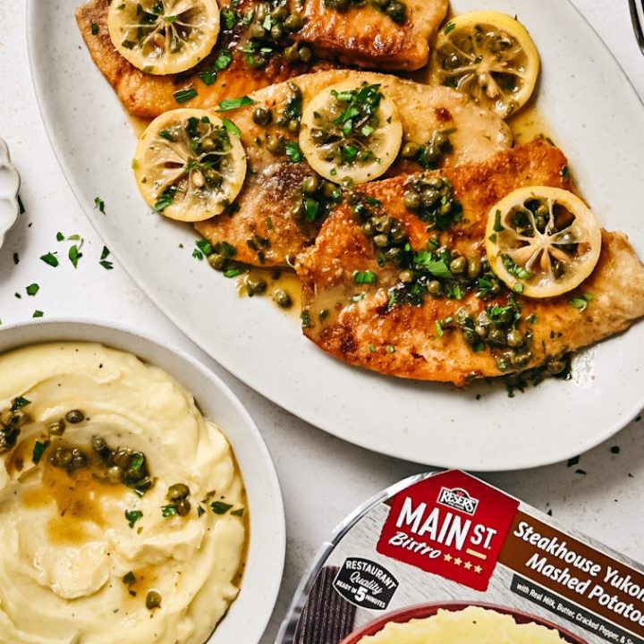 Tilapia Piccata with Mashed Potatoes